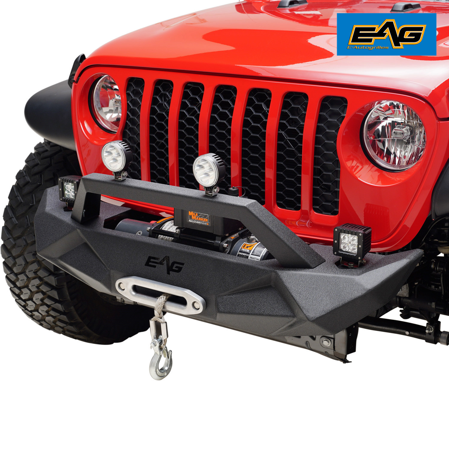 Eag Fit For Jeep Gladiator Jt Front Bumper With Winch Plate My XXX